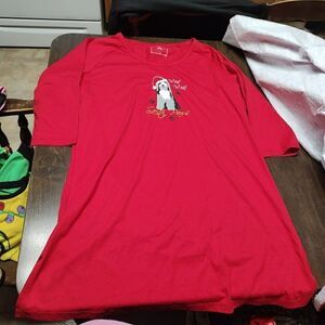 New Goodnight Kiss Red Woof Woof Santa Paws Nightgown Size Women's 1X